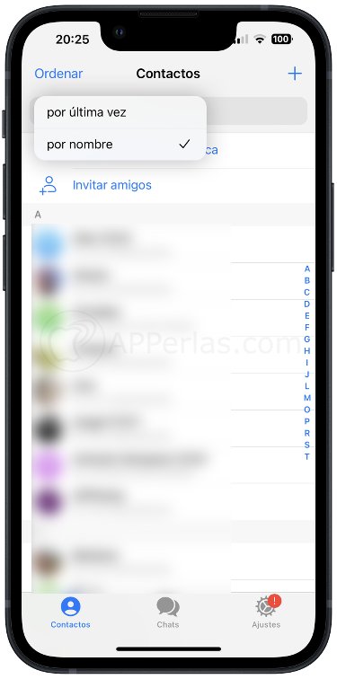 Ordena los contactos de Telegram a tu gusto Ordena los contactos de Telegram a tu gusto