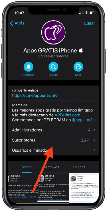 suscriptores un canal de Telegram 1