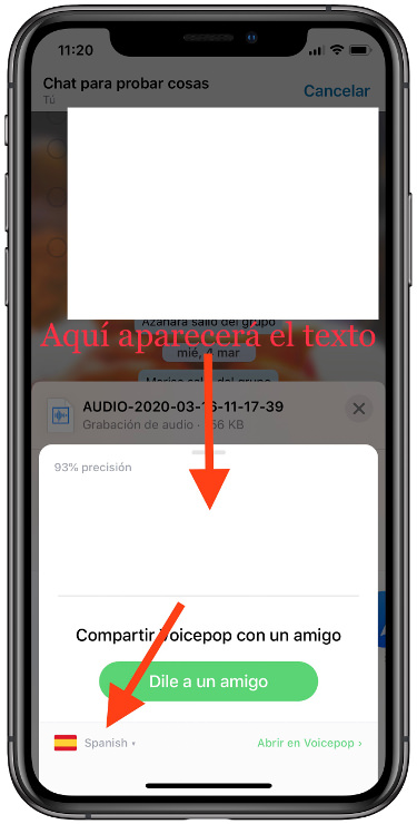 idioma los audios de WhatsApp 2
