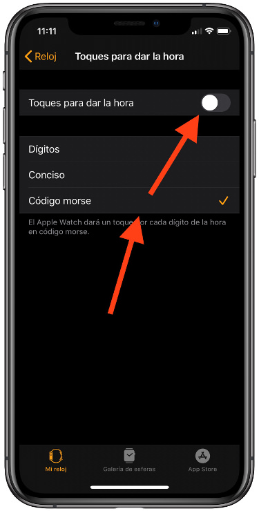 activar Apple Watch en código morse 1