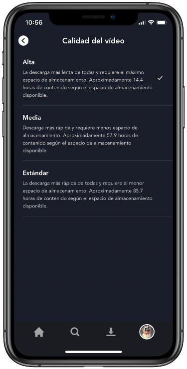 seleccionar máxima calidad en Disney 1