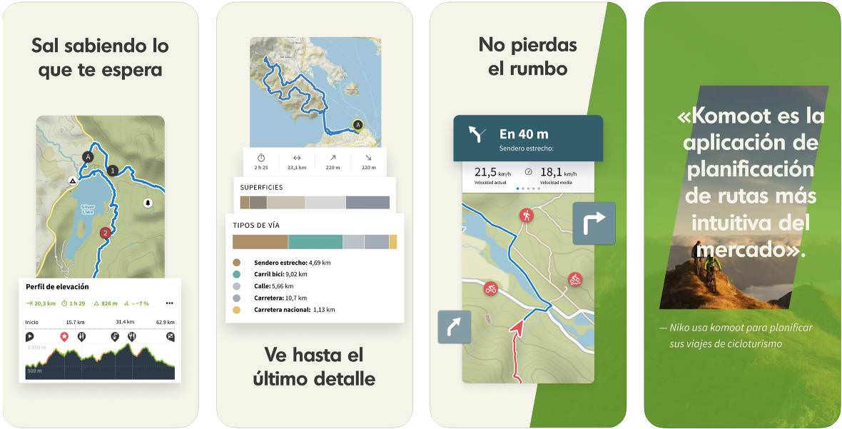 Capturas de la app Komoot Capturas de la app Komoot