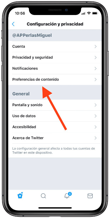 preferencias contenido de Twitter 1