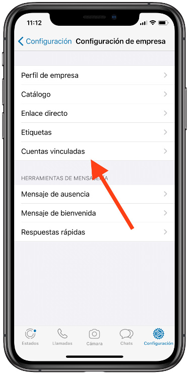 ajustes página de Facebook a WhatsApp 1