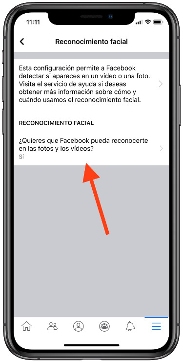desactivar reconocimiento facial de Facebook 2