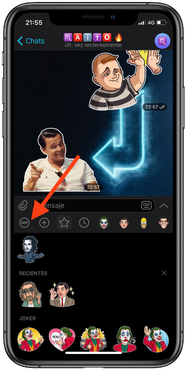 pestaña los GIF en Telegram 1
