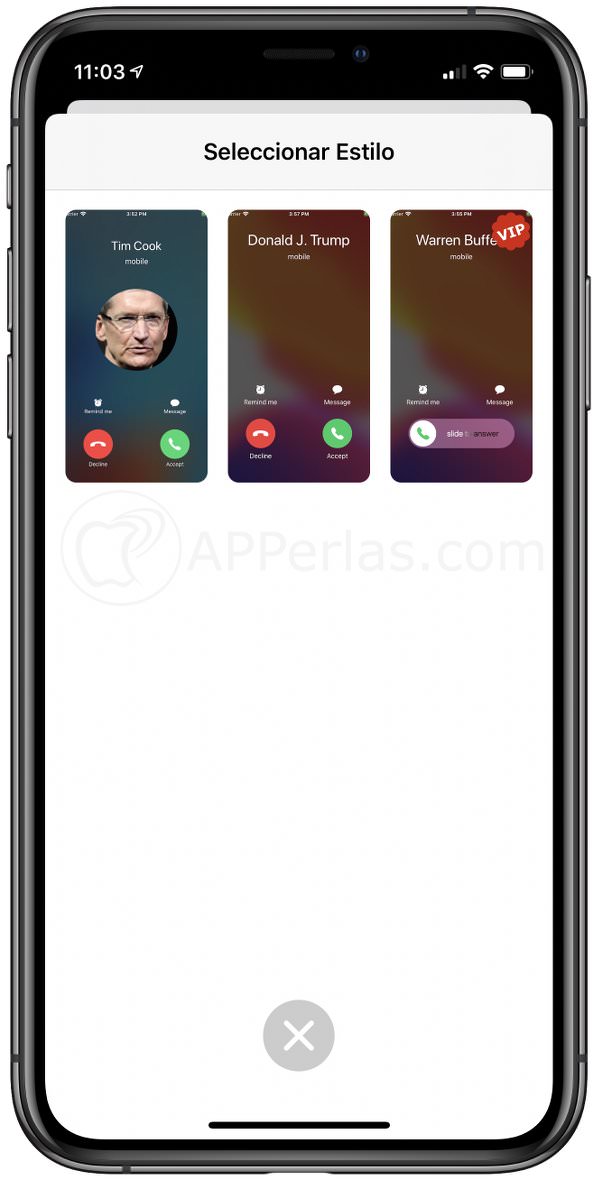 Elige el estilo de la pantalla de llamada Elige el estilo de la pantalla de llamada