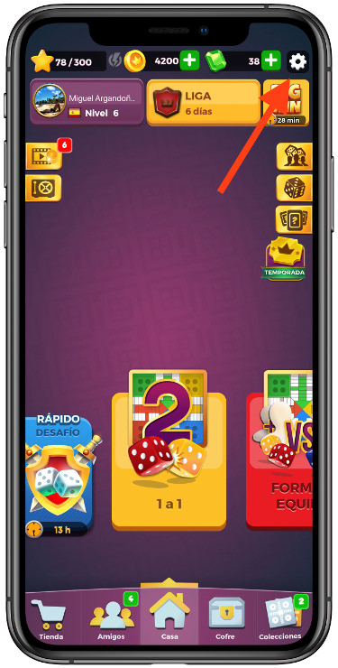 ajustes en línea en Parchís 1