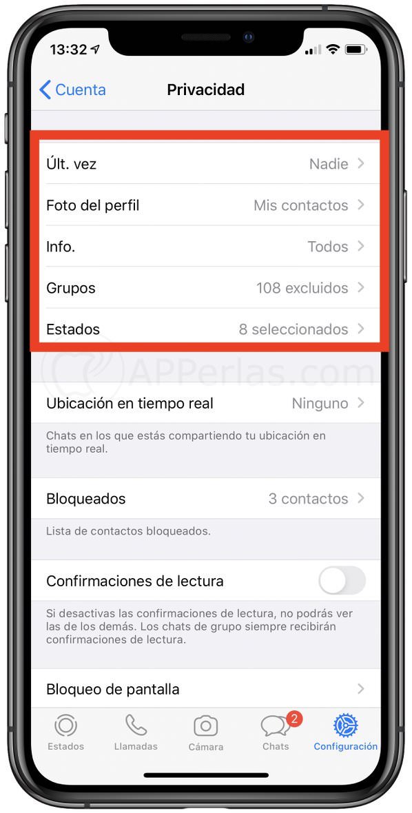 Ajustes de privacidad en WhatsApp Ajustes de privacidad en WhatsApp