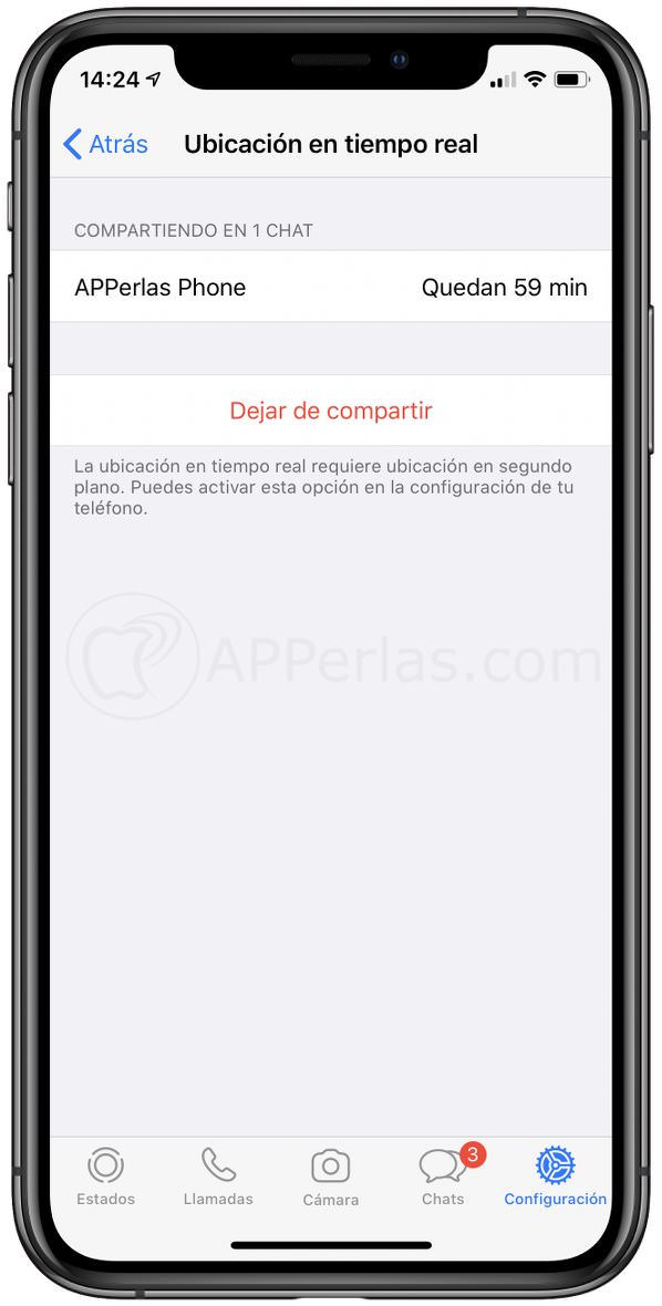 Dejar de compartir ubicación en tiempo real Dejar de compartir ubicación en tiempo real