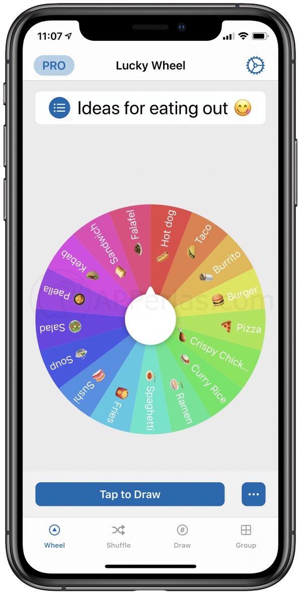 Pantalla principal de PickMe, la app para decidir Pantalla principal de PickMe, la app para decidir
