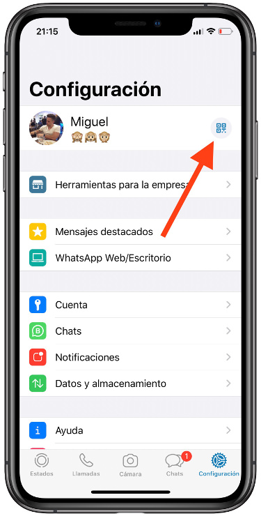 ajustes código QR de WhatsApp 1