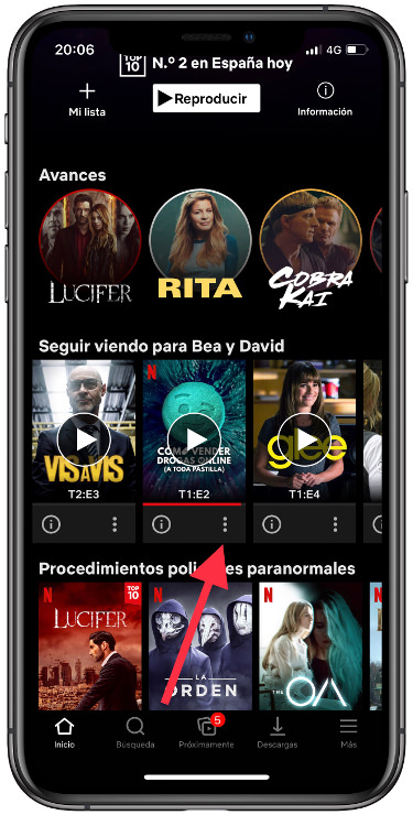 puntos eliminar contenido de 'Seguir viendo' 1