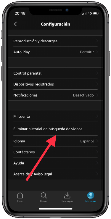 eliminar historial de Amazon Prime Vídeo 1