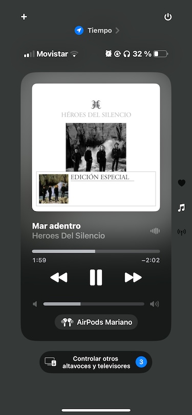 Acceso a la batería de los AirPods en centro de control