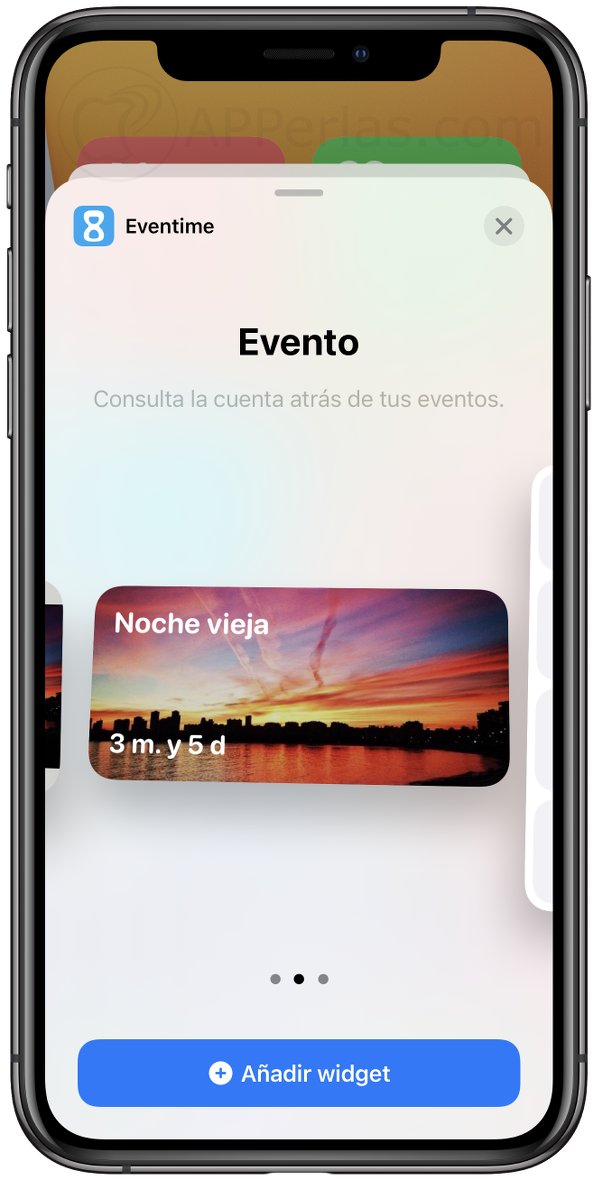 Widgets de la app Eventime Widgets de la app Eventime