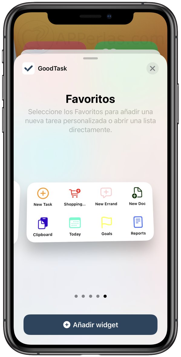 Widgets de la app GoodTask Widgets de la app GoodTask
