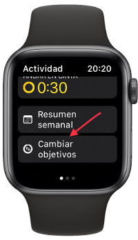 menú objetivos de actividad 1