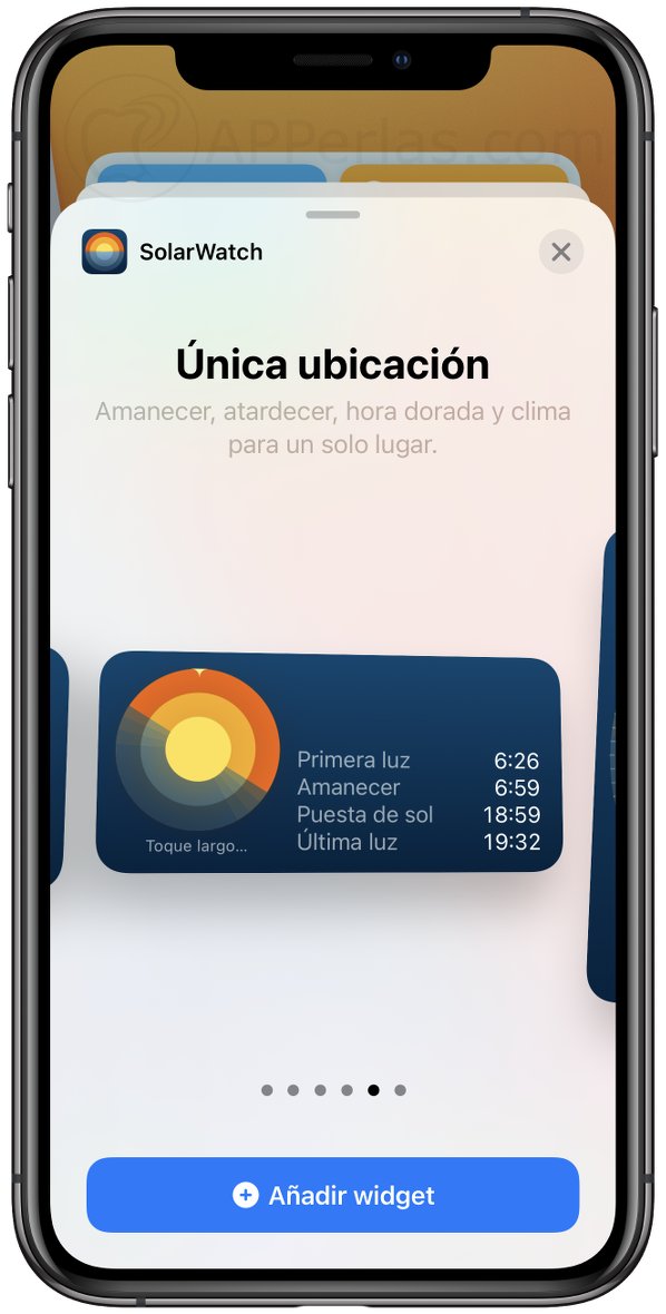 Widgets de la app SolarWatch Widgets de la app SolarWatch