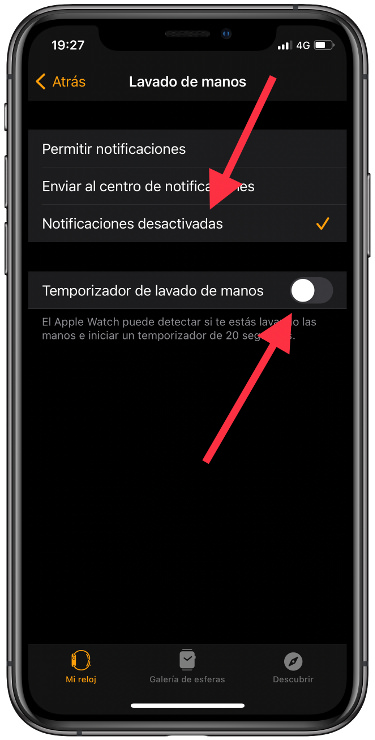 desactivar desactivar el lavado de manos 1