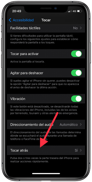 abajo Tocar atrás 1