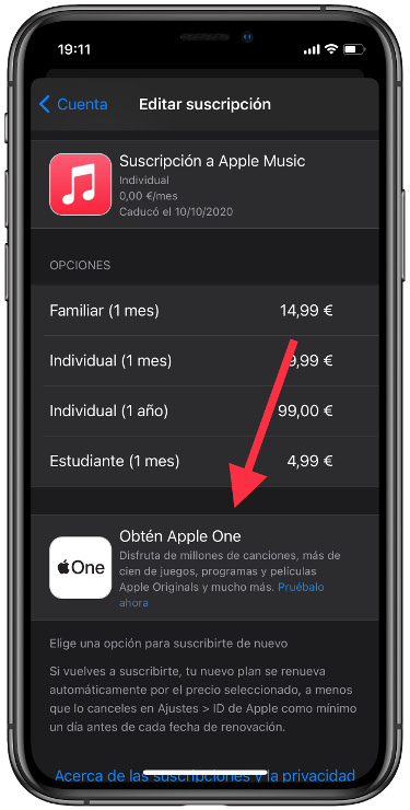Desde el apartado de las actualizaciones, entrar en 'Suscripciones'