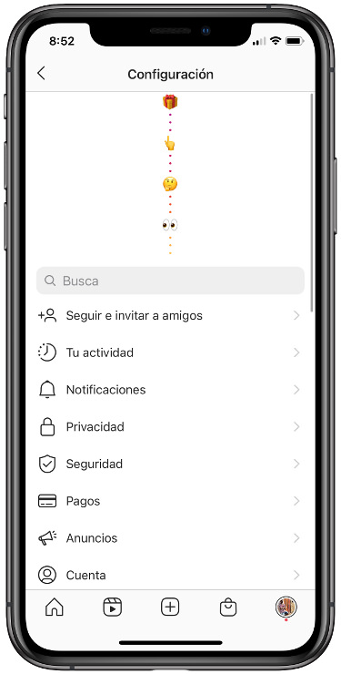 deslizar icono de Instagram 1