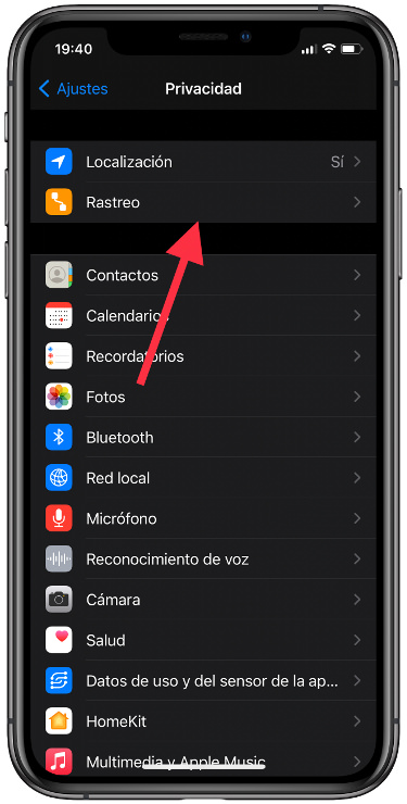 entrar rastrear el iPhone 1