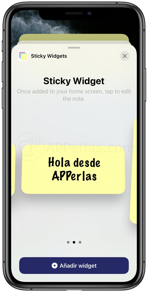 Añade el Widget Post-it del tamaño que quieras