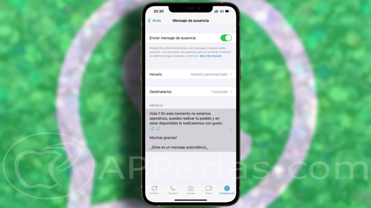 mensaje de ausencia en WhatsApp mensaje de ausencia en WhatsApp
