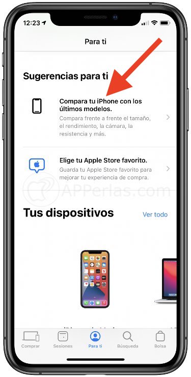Selecciona esa opción en la app Apple Store Selecciona esa opción en la app Apple Store