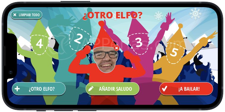 Baile de navidad con hasta 5 caras