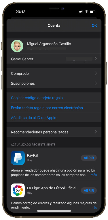 perfil de Game Center 1