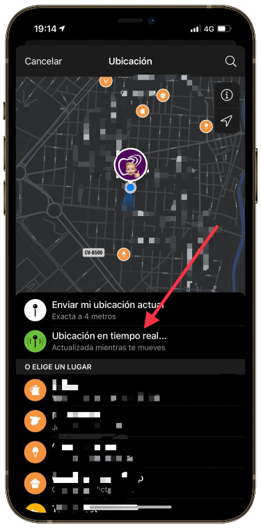 pestaña ubicación en tiempo real por Telegram 1