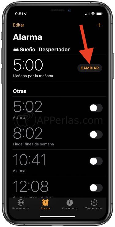 Accede a la función SUEÑO de iOS