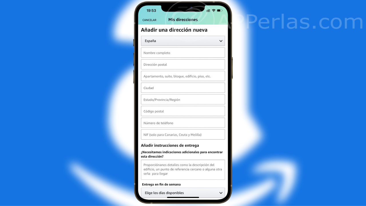 direcciones en la app de Amazon direcciones en la app de Amazon