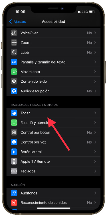 Accesibilidad pantalla del iPhone se active 1