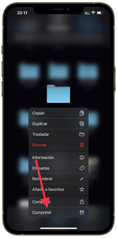 comprimir compartir una carpeta de iCloud 1
