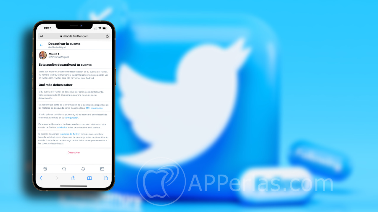 desactivar una cuenta de Twitter desactivar una cuenta de Twitter