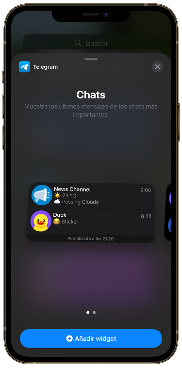 widget widget de Telegram 1