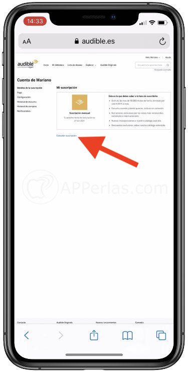 Cancelar suscripción Audible Cancelar suscripción Audible