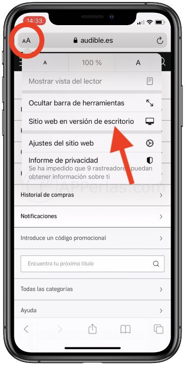 Versión escritorio de Audible.es Versión escritorio de Audible.es