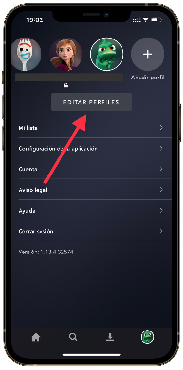 editar idioma en la app de Disney 1