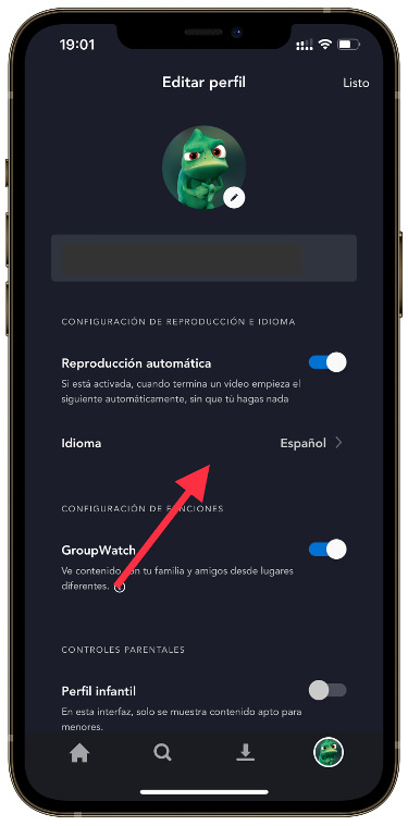 idioma idioma en la app de Disney 2