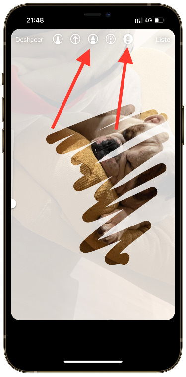 borrar fondo de color en Instagram 2