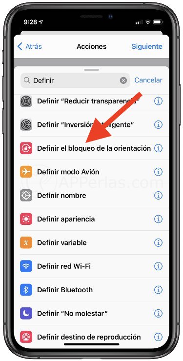 Definir bloqueo de la orientación vertical Definir bloqueo de la orientación vertical
