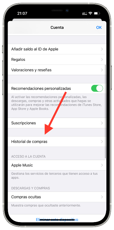 pestaña historial de compras 2