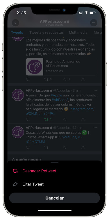 rojo eliminar un retweet 1