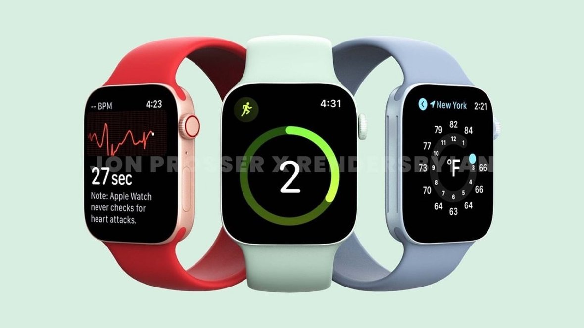 Render del futuro Apple Watch Series 7