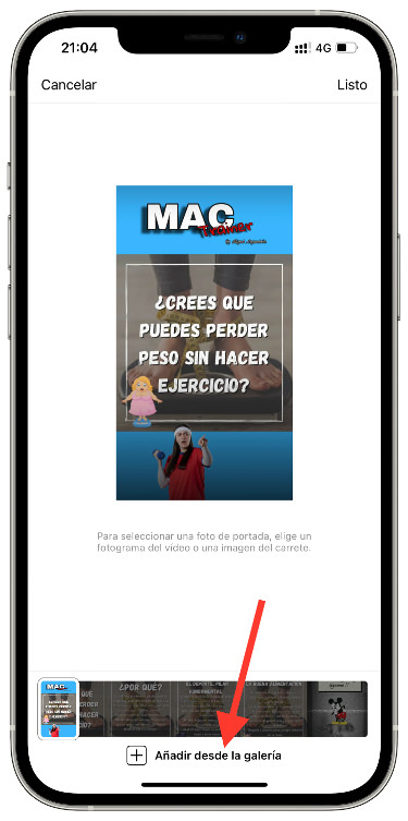 elegir  portada a un reel 2